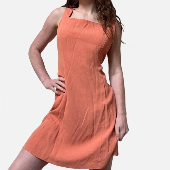 Vintage peach shift dress with square neckline - Picture 8 of 8